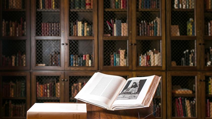 Book on library table